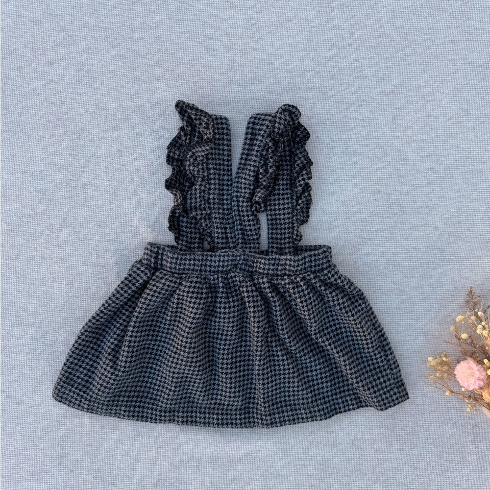 Colored Organics Flannel Houndstooth Pinafore Dress 12-18M - Picture 3 of 4